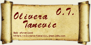 Olivera Tanević vizit kartica